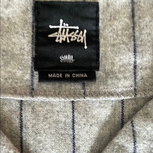 Stussy Gray and Blue Baseball Jersey - Picture 2 of 4